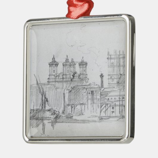 ウエストミンスター1860年のスケッチ メタルオーナメント (左)