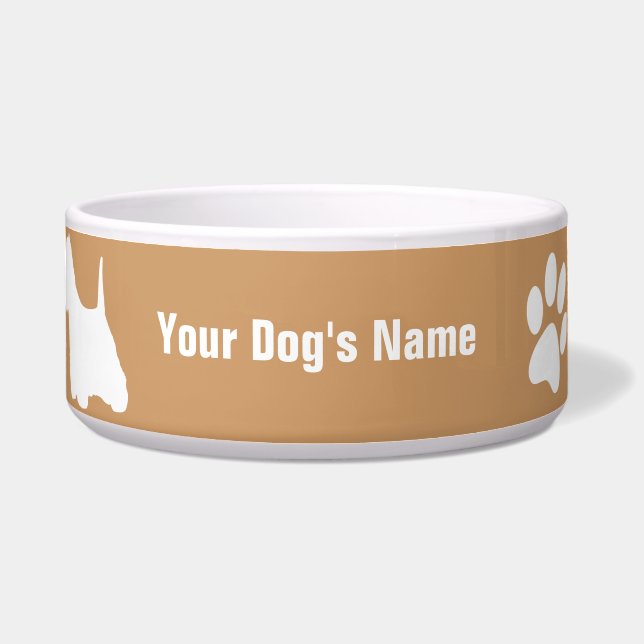 ウエスト・ハイランド・ホワイト・テリアのウェストの・のハイランドの・のホワイトテリア ボウル (正面)