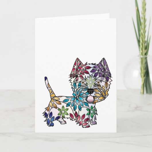 ウエスト・ハイランド・ホワイト・テリアの挨拶状 カード (正面)