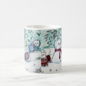 ウエスト・ハイランド・ホワイト・テリアの雪だるま コーヒーマグカップ (中央)