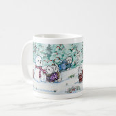 ウエスト・ハイランド・ホワイト・テリアの雪だるま コーヒーマグカップ (正面左)