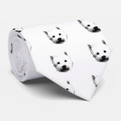 ウエスト・ハイランド・ホワイト・テリアのWestie犬のイメージ ネクタイ (ロール)
