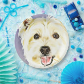 ウエスト・ハイランド・ホワイト・テリア、Westieの犬、子犬 ペーパープレート (パーティー)