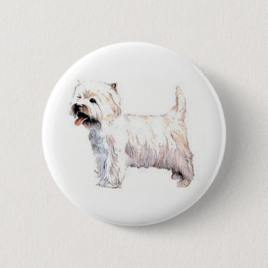 ウエスト・ハイランド・ホワイト・テリアWestie 缶バッジ (正面)