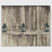 ウエス素朴タンカントリーウッドバーンランタン ラッピングペーパー (フラット)