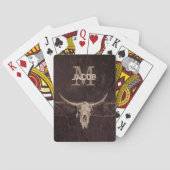 ウエス素朴タンブラウンベージュモノグラムオールドブルスカル トランプ (裏面)