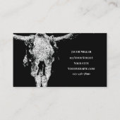 ウエス素朴タンブラックアンドホワイトヴィンテージブルスカル 名刺 (裏面)
