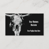 ウエス素朴タンブラックアンドホワイトヴィンテージブルスカル 名刺 (正面)