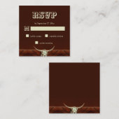 ウエス素朴タンブルスカル結婚式出欠 エンクロージャーカード (正面/裏面)