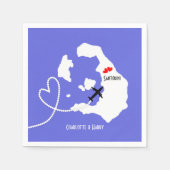 ウエディングアウトサントリーニパーソナライズされた スタンダードカクテルナプキン (正面)