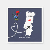 ウエディングアウトポルトガルホテルパーソナライズされた スタンダードカクテルナプキン (正面)