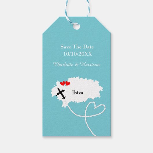 ウエディングイビサの日付を保存 ギフトタグ (正面)