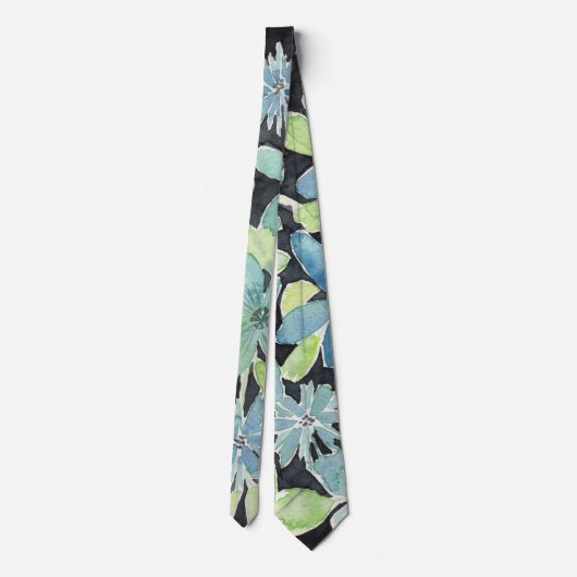 ウエディングエレガント用の青フローラ水色ネクタイ ネクタイ (裏面)