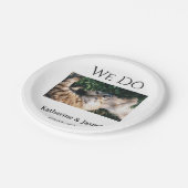 ウエディングエンゲージメントペット名フォト日付カップル ペーパープレート (アングル)