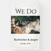 ウエディングエンゲージメントペット名フォト日付カップル 横断幕 (縦)