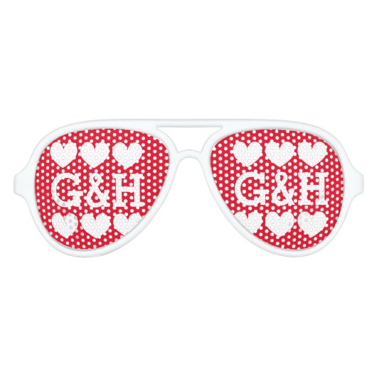 ウエディングカスタムモノグラムのパーティーの好意サングラス アビエーターサングラス (正面)