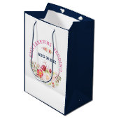 ウエディングカラフルフラワーブーケ&文字 ミディアムペーパーバッグ (正面アングル)