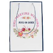 ウエディングカラフルフラワーブーケ&文字 ミディアムペーパーバッグ (正面)