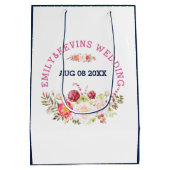 ウエディングカラフルフラワーブーケ&文字 ミディアムペーパーバッグ (裏面)