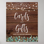 ウエディングカードギフト素朴緑豊かなストリングライト ポスター (正面)