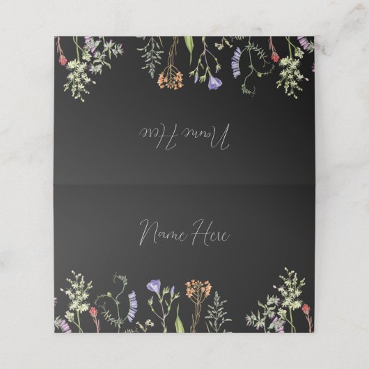 ウエディングカード名ワイルドフラワーフローラ濃色 プレイスカード (外部開封)