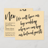 ウエディングカード 延期のお知らせ ピーチハグ 招待状 (正面/裏面)