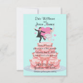 ウエディングケーキのダンスの結婚式招待状 招待状 (正面)