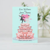 ウエディングケーキのダンスの結婚式招待状 招待状 (スタンド正面)