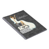 ウエディングケーキのブルネットの花嫁 ノートブック (右側)