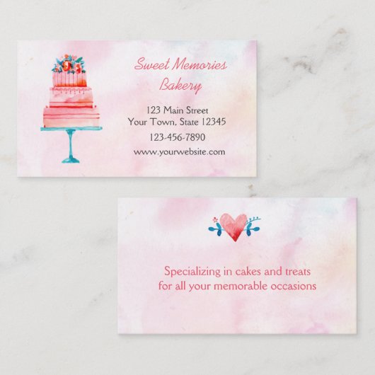 ウエディングケーキのベーカリー 名刺 (正面/裏面)
