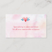 ウエディングケーキのベーカリー 名刺 (裏面)