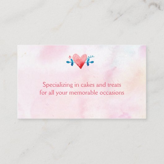 ウエディングケーキのベーカリー 名刺 (裏面)