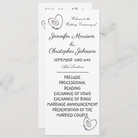 ウエディングケーキの結婚式プログラム プログラム (正面/裏面)