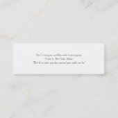 ウエディングケーキの黒く及び白い渦巻の名刺 スキニー名刺 (裏面)