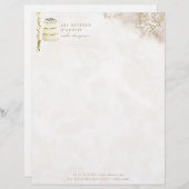 ウエディングケーキデザイナーベーカリーの金ゴールドの大理石 レターヘッド (正面/裏面)