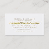 ウエディングケーキデザイナーベーカリーの金ゴールドの大理石 名刺 (裏面)