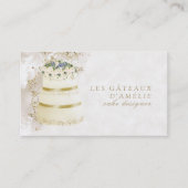 ウエディングケーキデザイナーベーカリーの金ゴールドの大理石 名刺 (正面)