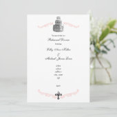 "ウエディングケーキ"のリハーサルかブライダルシャワーの招待状 招待状 (スタンド正面)