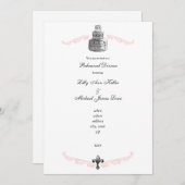 "ウエディングケーキ"のリハーサルかブライダルシャワーの招待状 招待状 (正面/裏面)