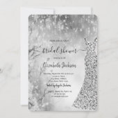 ウエディングシャワー用ドレス スパンコール 冬の風景 招待状 (正面)
