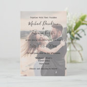 ウエディングシンプルデイ写真のフェードオーバーレイ招待状 招待状 (スタンド正面)