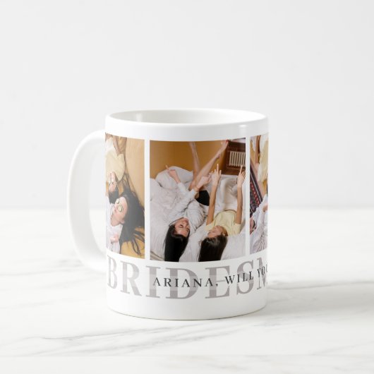 ウエディングドレスの私のサイドにいてくれる？ - オリジナル写真マグカップ コーヒーマグカップ (正面左)