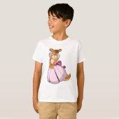 ウエディングドレスを着た花嫁としてのカンガルー Tシャツ (正面フル)