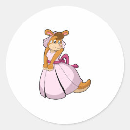 ウエディングドレスを着た花嫁のようなカンガルー ラウンドシール