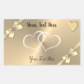 ウエディングパーソナライズされたパーティーの好意ステッカーラベル 長方形シール (正面)