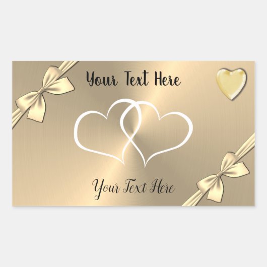 ウエディングパーソナライズされたパーティーの好意ステッカーラベル 長方形シール (正面)