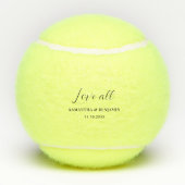ウエディングパーソナライズされたパーティーの行商人を愛する テニスボール (裏面)