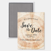 ウエディングパーソナライズされた素朴日付を保存するウッド マグネット (正面/裏面)