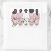 ウエディングパーティーに私と一緒になってくれる？ ガウンのカード 長方形シール (バッグ)