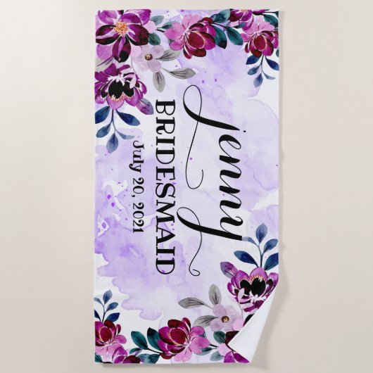 ウエディングパーティーのためのオリジナルアイテム ビーチタオル (正面)